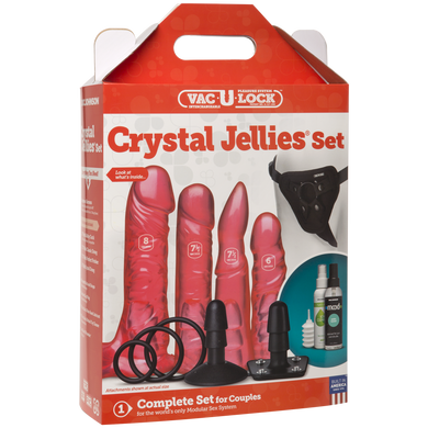 купити Набір для страпона Doc Johnson Vac-U-Lock Crystal Jellies Set, діаметр 3,8см, 2×4,5см, 5,1 см SO1989 фото