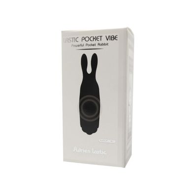 купити Вібропуля Adrien Lastic Pocket Vibe Rabbit Black зі стимулюючими вушками AD33499 фото