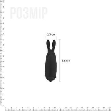 купити Вібропуля Adrien Lastic Pocket Vibe Rabbit Black зі стимулюючими вушками AD33499 фото