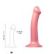 Насадка для страпона Strap-On-Me Mono Density Dildo Rose M, диам. 3,3см, однослойный силикон, гибкий 3 з 4