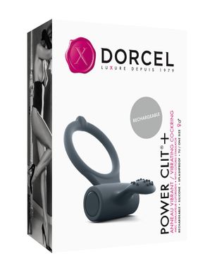 купить Ерекційне кільце Dorcel Power Clit Plus з вібрацією, перезаряджається, з язичком та щіточкою SO1417 фото