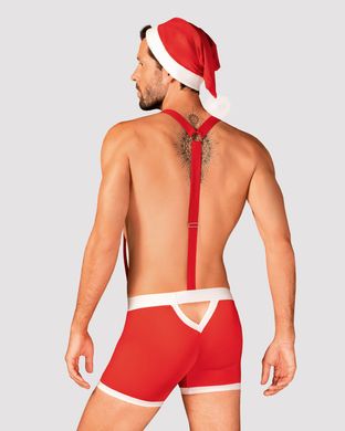 купить Чоловічий еротичний костюм Санта-Клауса Obsessive Mr Claus L/XL, боксери на підтяжках, шапочка з пом SO7295 фото