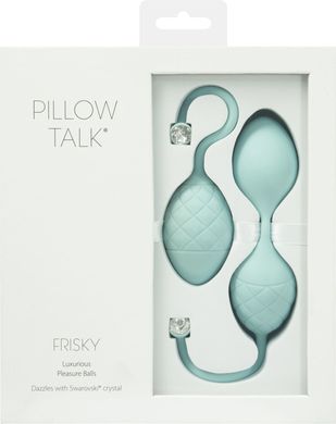 купить Розкішні вагінальні кульки PILLOW TALK - Frisky Teal з кристалом, діаметр 3,2 см, вага 49-75 гр SO2722 фото