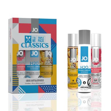 купити Набір System JO Tri-Me Triple Pack — Classics (3×30 мл) водна, силіконова та смакова змазка SO2839 фото