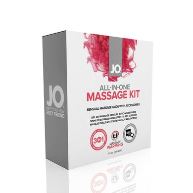 купить Набір для масажу System JO ALL IN ONE MASSAGE GIFT SET: розігрівальний гель, масажер і свічка SO1517 фото