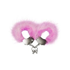 купить Наручники металеві Adrien Lastic Handcuffs Pink з рожевою пухнастою обробкою AD30301 фото