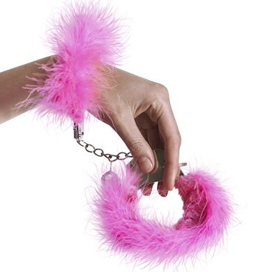 купити Наручники металеві Adrien Lastic Handcuffs Pink з рожевою пухнастою обробкою AD30301 фото