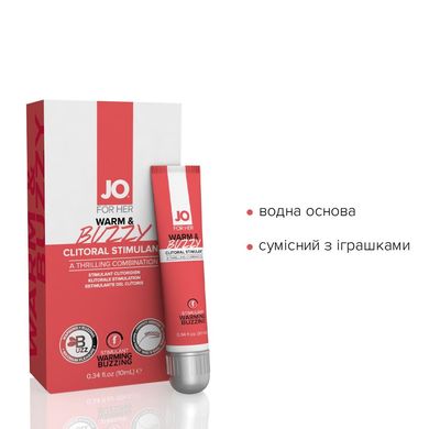 купити Збудливий гель для клітора System JO WARM & BUZZY (10 мл) з ефектом рідкого вібратора SO1797 фото