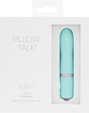 купить Розкішний вібратор PILLOW TALK - Flirty Teal з кристалом Сваровські, гнучка голівка SO2726 фото