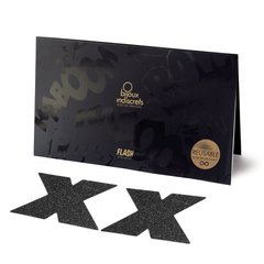 купити Пестіс - стикини Bijoux Indiscrets - Flash Cross Black, наклейки на соски SO2336 фото