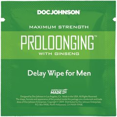 купить Пролонгуюча серветка Doc Johnson Delay Wipe For Men з екстрактом женьшеню SO3486 фото