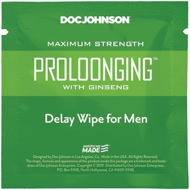 купити Пролонгуюча серветка Doc Johnson Delay Wipe For Men з екстрактом женьшеню SO3486 фото