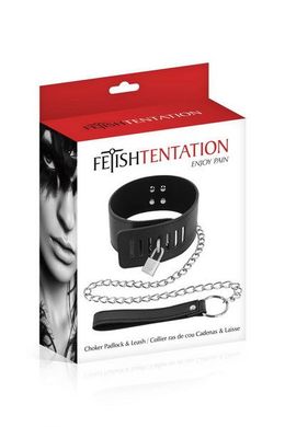 купить Нашийник з повідцем Fetish Tentation Padlock and Leash SO3729 фото