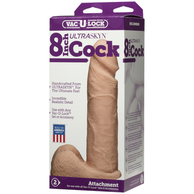 купити Фалоімітатор Doc Johnson Vac-U-Lock - 8 Inch ULTRASKYN Cock White, діаметр 5,1 см SO1561 фото