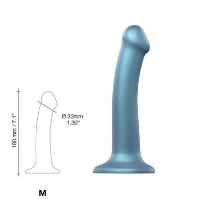 купити Насадка для страпона Strap-On-Me Mono Density Dildo Blue M, диам. 3,3см, однослойный силикон, гибкий SO3569 фото