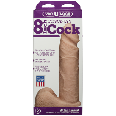 купити Фалоімітатор Doc Johnson Vac-U-Lock - 8 Inch ULTRASKYN Cock White, діаметр 5,1 см SO1561 фото