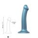 Насадка для страпона Strap-On-Me Mono Density Dildo Blue M, диам. 3,3см, однослойный силикон, гибкий 3 з 5