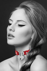 купить Чокер з замочком-сердечком Bijoux Pour Toi - HEART LOCK Red, екошкіра SO1884 фото