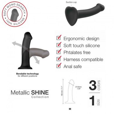 купити Насадка для страпона Strap-On-Me Mono Density Dildo Violet M, диам. 3,3см, однослойный силикон, гибк SO3570 фото