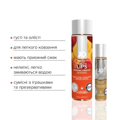 купити Комплект смакових лубрикантів System JO GWP — Peaches & Cream — Peachy Lips 120 мл & H2O Vanilla 30 SO6771 фото